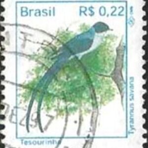 Br-Selo, 1997, RE-740-RHM, (U). Aves Urbanos (Tesourinha) - Dentado.