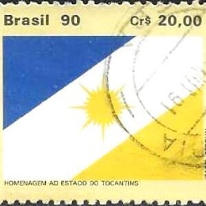 Br-Selo, 1990, C-1685 (RHM), (U). Bandeiras dos Estados (Tocantins).