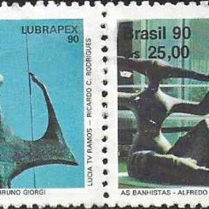 Br-Selo, 1990, C-1698/99-RHM, (Mint). Lubrapex 90. XIII Exposição Filatélica Luso-Brasileira – Brasília, Esculturas de Alfredo Ceschiatti e Bruno Giorgi.