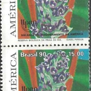 Br-Selo, 1990, C-1706-RHM, (Mint). Upaep 90. 500 anos do descobrimento da América. Reserva Biológica da praia do sul.