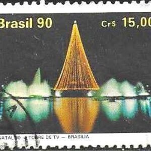 Br-Selo, 1990, C-1713-RHM, (U). Natal 90. (Torre da TV).