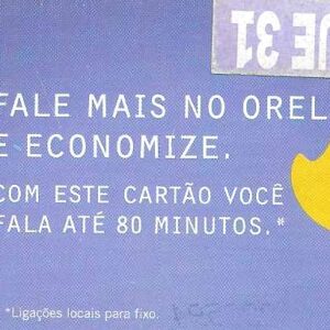 Br-Cartão Telefônico, 2010, (U). Cartão OI, fale 80 minutos.