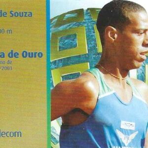 Br-Cartão Telefônico, 2003, (U). Hudson de Souza, Atletismo, Medalha de Ouro Pan-americano.