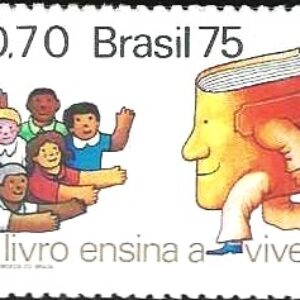 Br-Selo, 1975, C-909-RHM, (N). Dia do Livro.