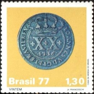 Br-Selo, 1977, C-1002-RHM, (N). Moedas do Brasil Colonial.