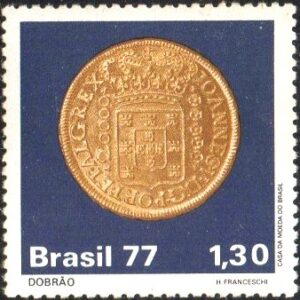 Br-Selo, 1977, C-1004-RHM, (N). Moedas do Brasil Colonial.