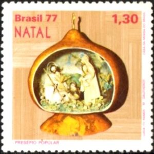 Br-Selo, 1977, C-1013-RHM, (N). Natal - Presépios Populares (Natividade).