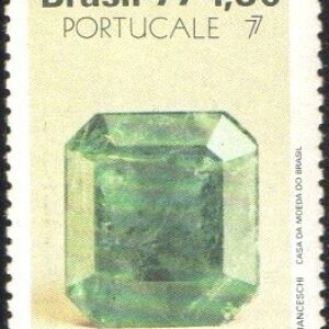 Br-Selo, 1977, C-1017-RHM, (N). Pedras Preciosas Portucale-77, Exposição Filatélica do Porto (Esmeralda).