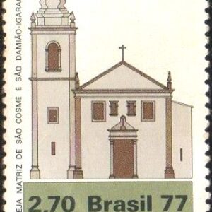 Br-Selo, 1977, C-1024-RHM, (U). Arquitetura Religiosa no Brasil Igrejas (Matriz Igaraçu/PE).