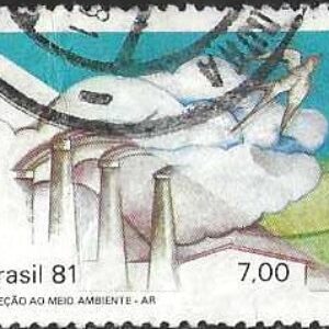 Br-Selo, 1981, C-1203-RHM, (U). Yt:BR 1480. Proteção ao Meio Ambiente (Ar).