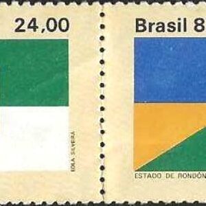 Br-Selo, 1982, C-1297/8-RHM, (U). Bandeiras dos Estados do Brasil (Rio Grande do Norte/Rondônia).