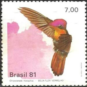Br-Selo, 1981, C-1199-RHM, (Mint). Fauna Brasileira - Beija-Flores (Vermelho).