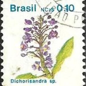 Br-Selo, 1989, RE-669 (RHM), (U). Flora Brasileira (Dichorissandra sp).