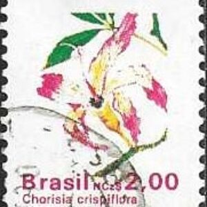 Br-Selo, 1990, RE-673 (RHM), (U). Flora Brasileira (Palmeira-chorisia-crispiflora).