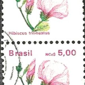 Br-Selo, 1990, Regular, 674 (RHM), (U). Flora Brasileira (Hibisco-de-goiás-hibiscus trilineatus).