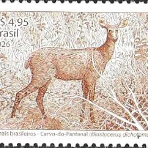 Br-Selo, 2026, RHM, (Mint). Fauna Brasileira (Cervo-do-Pantanal - Blastocerus dichotomus).